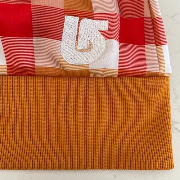 Burton Colombo Dry/Ride LS Fleece Lined Zip Up Check Print Hoodie Gold Orange S - Picture 9 of 12
